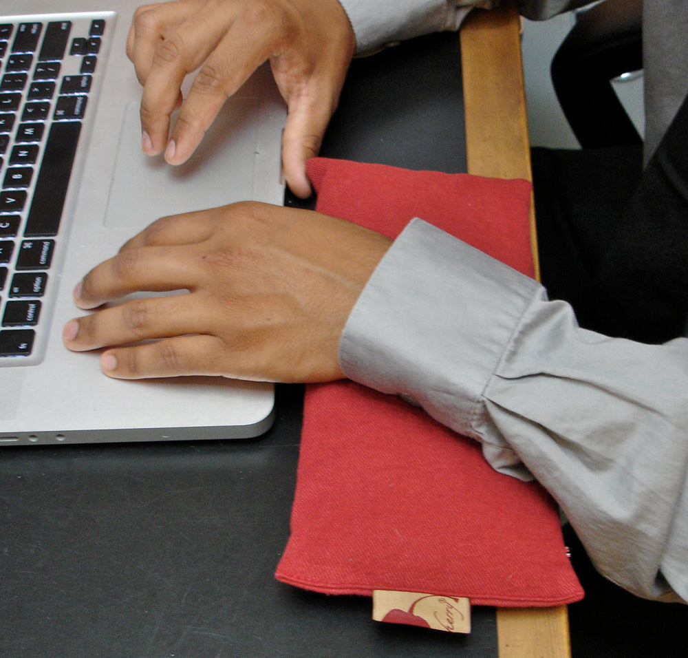 Eye Pillow in Red Denim